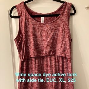 Latched Mama wine red heathered active nursing tank, XL EUC